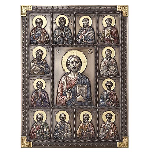 Unicorn Studio Veronese Design 12.25 Inch Jesus and The Twelve Apostles Wall Plaque Christian Catholic Religious Sculpture