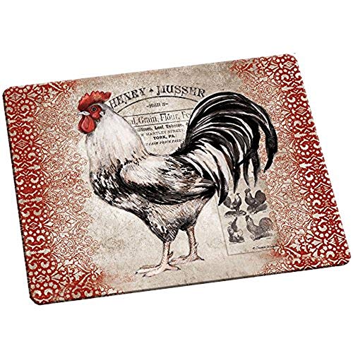 LANG Decorative Glass Cutting Board Rooster