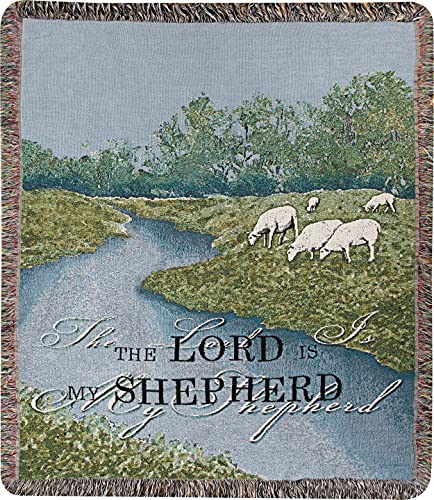 Manual Inspirational Collection 50 x 60-Inch Tapestry Throw with Verse, The Lord is My Shepherd,