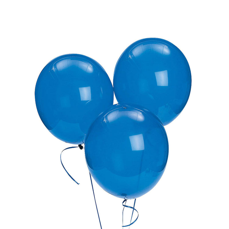 Fun Express - 9" Blue Latex Balloons (2dz) for Party - Party Decor - Balloons - Latex Balloons - Party - 24 Pieces