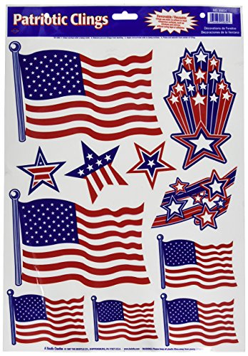 Beistle Patriotic Clings (stars & stripes designs) Party Accessory (1 count) (11/Sh)