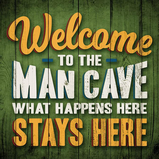Carson Home Man Cave House Coaster, 4-inch Square, Set of 4