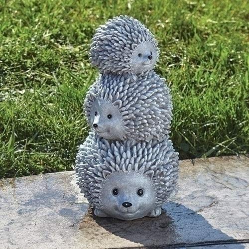 Roman Garden items Hedgehogs Garden Statue, one Size, Light Gray