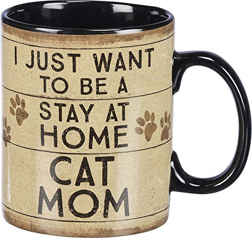 Primitives by Kathy Mug I Just Want To Be A Stay At Home Cat Mom Kitchen Accessories