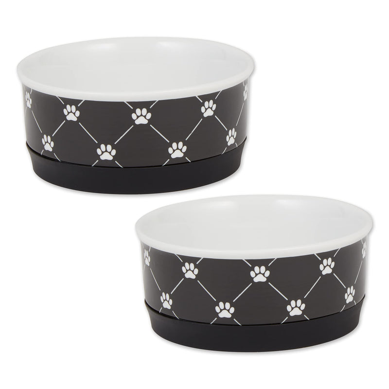 Bone Dry Ceramic Pet Collection Trellis, Small Set, 4.25x2, Black, 2 Piece