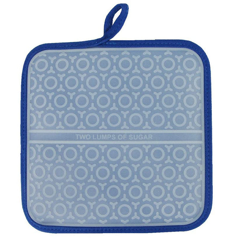 Two Lumps of Sugar KTX2011-6BLU Blue Twill Silicon Hottie Pot Holder, 8-inch Square