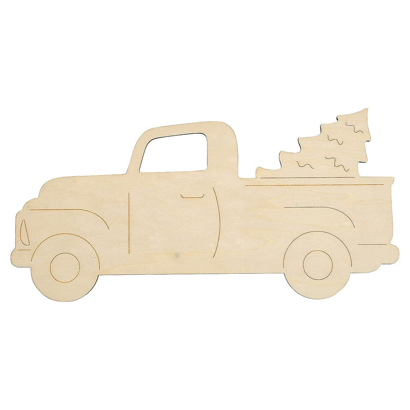 Fun Express DIY Unfinished Wood Christmas Truck Sign - Craft Kits - 1 Piece