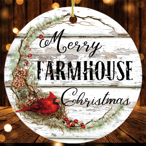 OrnamentallyYou Farm Animal Themed Christmas Ornaments (Merry Farmhouse Christmas Ornament)