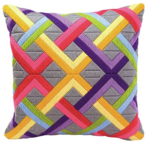 Vervaco Colourful Diagonals Long Stitch Cushion Front - Longstitch Kit