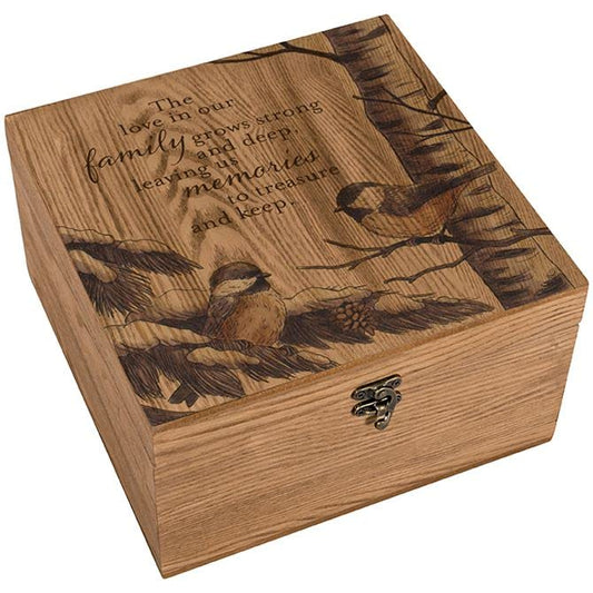 Carson Home Accents Family Keepsake Memory Box, 9.5-inch Square