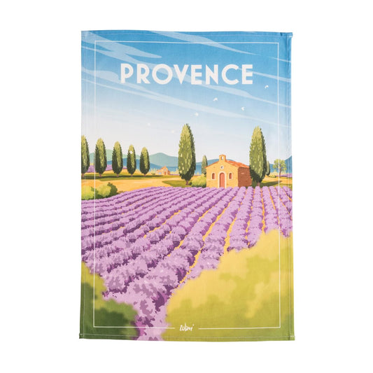 Coucke French Cotton Digitally Printed Tea Towel, WIM’, Provence, 20-Inches by 30-Inches, Multi-Colored, 100% Cotton