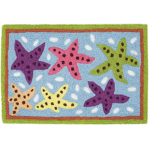 Home Comfort Jellybean Indoor Outdoor Machine Washable Rug - Sensational Starfish Accent Rug 20" x 30" Doormat