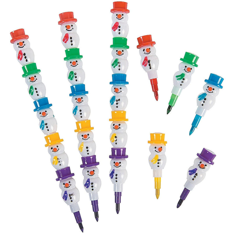 Dozen Snowman Stacking Point Crayons - Stationery & Crayons