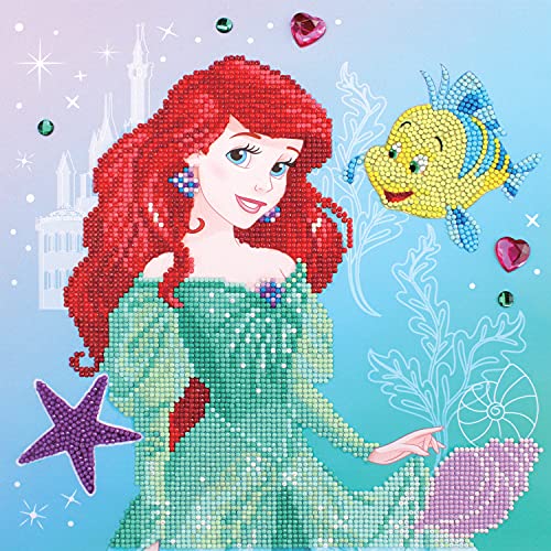 Camelot Crafts Camelot Dots Disney Collection of Diamond Facet Painting Art Kits, 12.6" x 12.6", Ariel Spirited