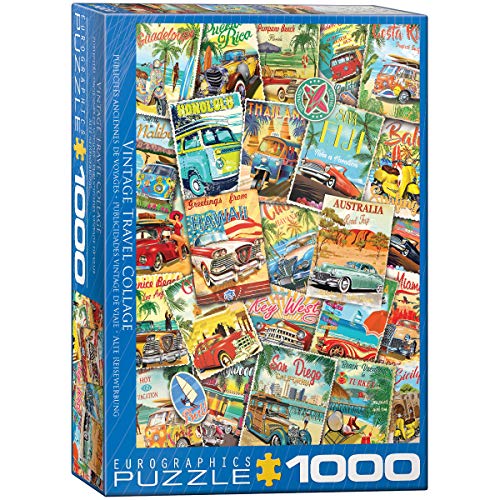 Eurographics Vintage Travel Collage 1000 Piece Puzzle for Adults