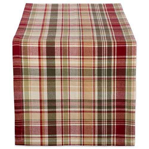 DII Design Cabin Tablecloth Collection, Give Thanks, 14x72 Table Runner, Plaid