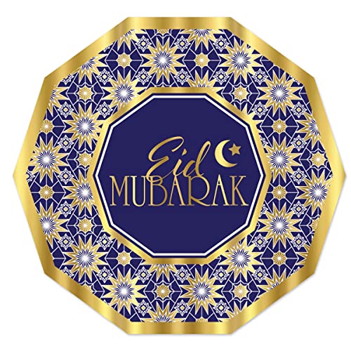 Beistle Ramadan"Eid Mubarak" Decagon Plates | 9" | 8 Pcs
