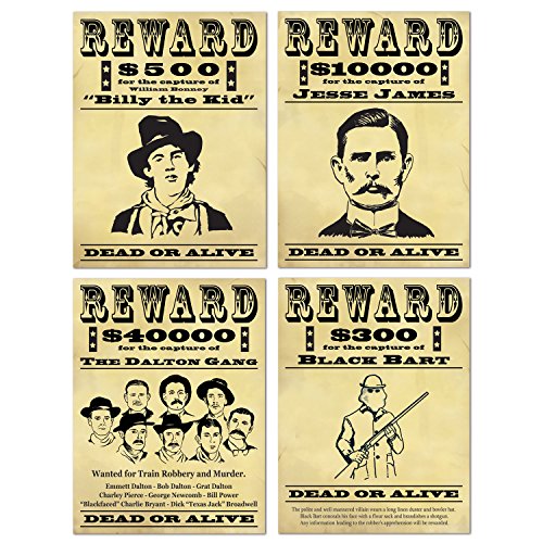 Beistle Wanted Sign Cutouts (4/Pkg)