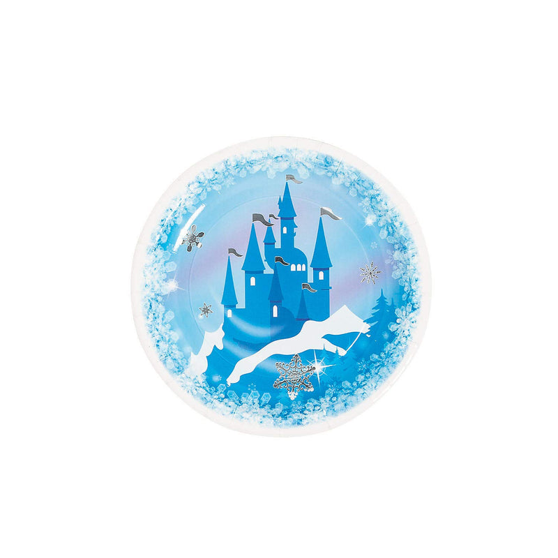 Fun Express Winter Princess Paper Dessert Plates - 8 Ct. - Party Supplies - 8 Pieces