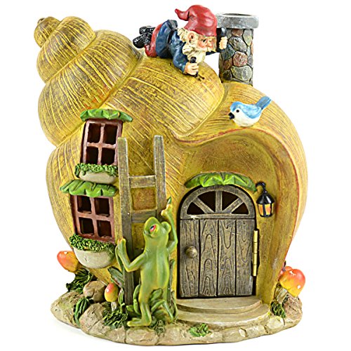 Midwest Design Min Fairy Garden Solar Lighted Snail House 8inch x 1 Piece