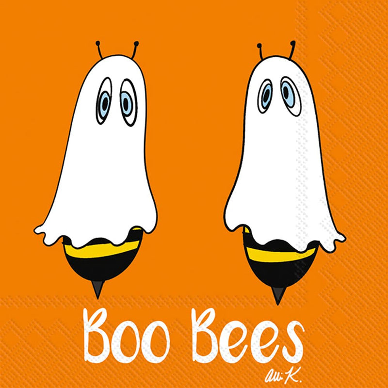 Boston International IHR 3-Ply Paper Napkins, 20-Count Cocktail Size, Boo Bees
