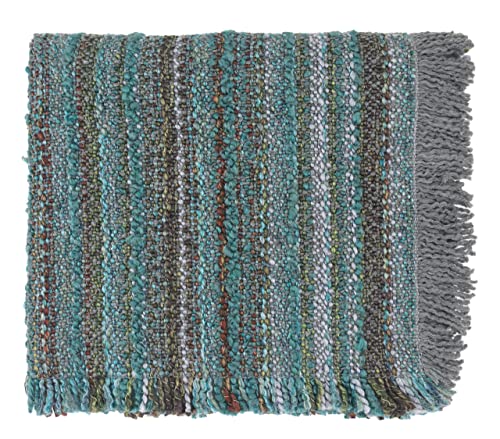 Bedford Cottage Asheville Tidal Woven Soft and Warm Throw Blanket, 70-inch Length, Acrylic and Polyester, Living Room or Bedroom Decoration