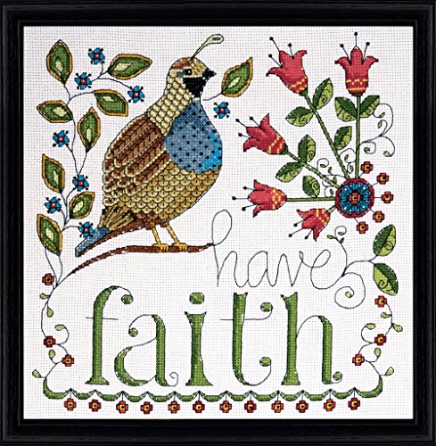 Design Works Crafts Tobin DW2791 14 Count Heartfelt Have Faith Counted Cross Stitch Kit, 10 by 10-Inch