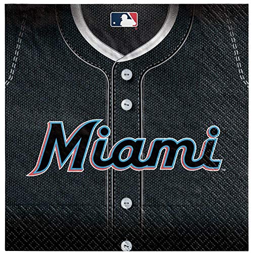 Amscan Miami Marlins Party Napkins - 6 1/2" x 6 1/2" | Pack of 36