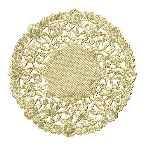 Hygloss Products 12 Inch Gold Foil Doilies - Round Doilies Made in the USA, 12 Pack