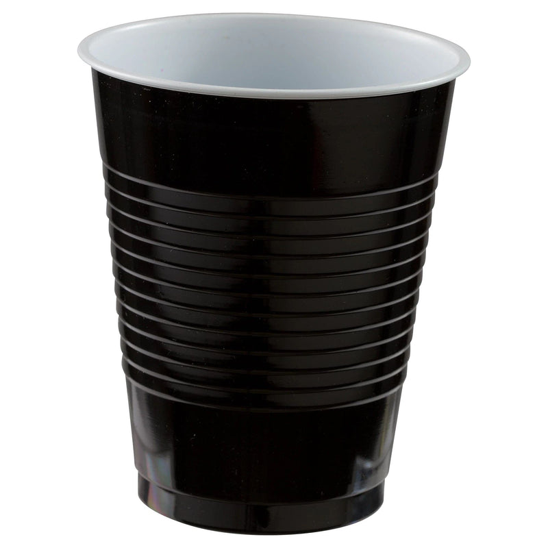 Disposable Double Stack Plastic Cups - 18 oz. | Black | 50 Pcs.
