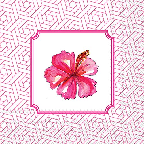 Boston International IHR Rosanne Beck Collections Paper, 6.5" x 6.5", Lunch Napkins Hibiscus