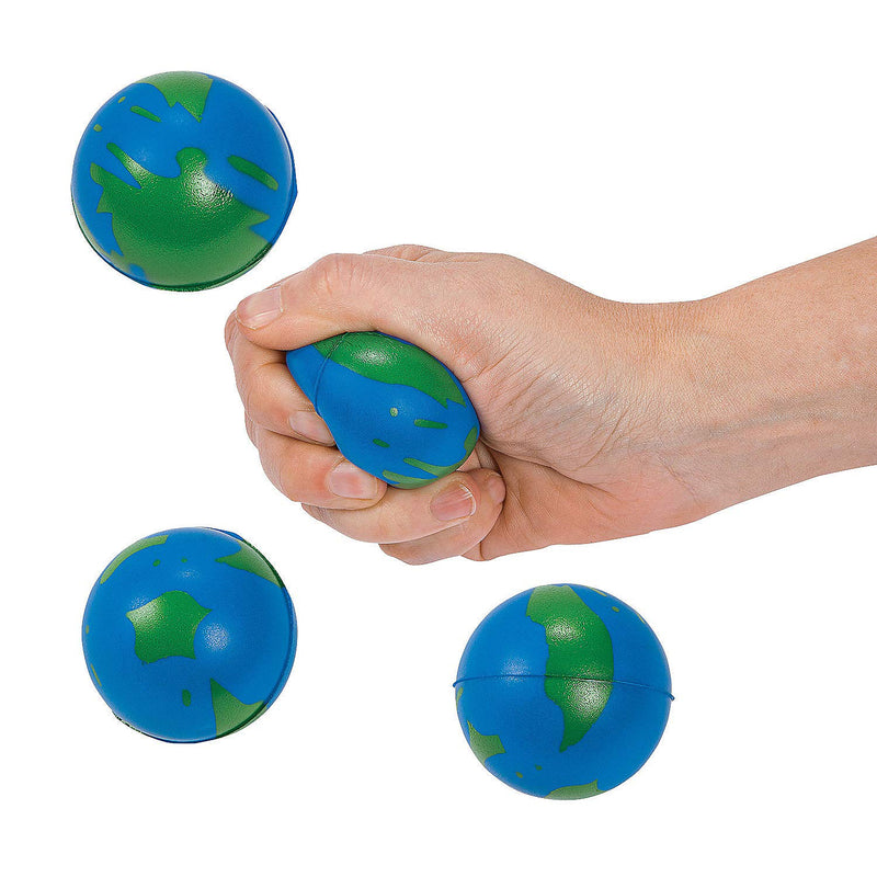 Earth Stress Balls - 12 Pieces - Educational and Learning Activities for Kids