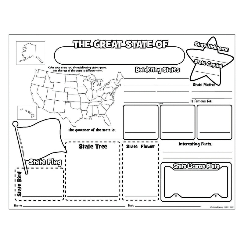 Color Your Own All About My State Poster - Crafts for Kids and Fun Home Activities