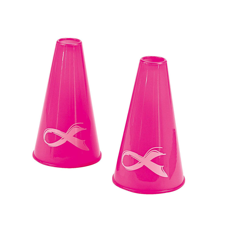 Fun Express Pink Ribbon Megaphones (Set of 12) Breast Cancer Awareness Supplies