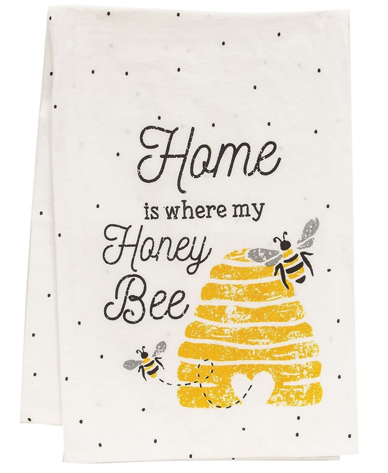 The Hearthside Collection Col House Designs 54158 Cotton Flour Sack Towel, Home is Where My Honey is, 28 x 28 Inches (54114)