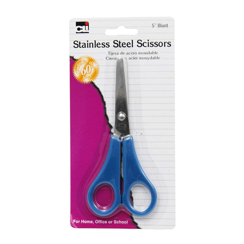 Charles Leonard Student Scissors, Blunt Tip, 5 Inches, Assorted Colors (80530)