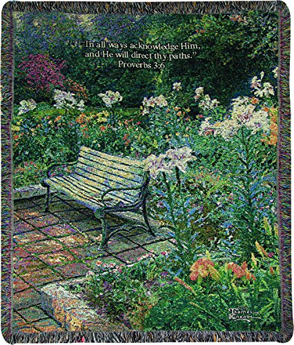 Manual Tapestry Throw, Thomas Kinkade Eternal Springtime Proverbs 3:6, 50 x 60"