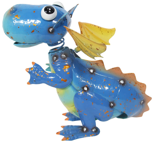 Blue Baby Dragon Outdoor Metal Garden Statue- Continental Art Center 194052B