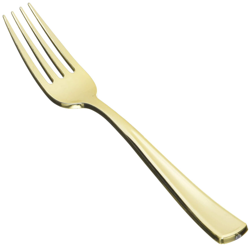 Amscan Premium Gold Plastic Forks, Standard