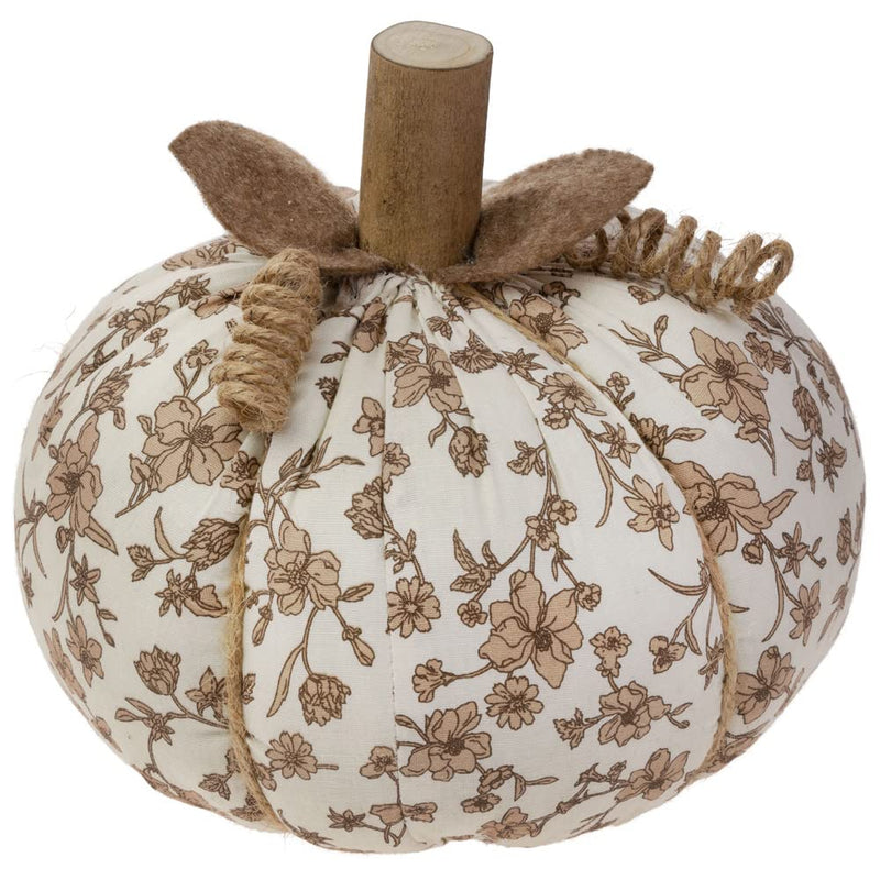 Boston International Plush Pumpkins Fall & Autumn Tabletop Shelf D√©cor, 5" Tall, Umber Floral