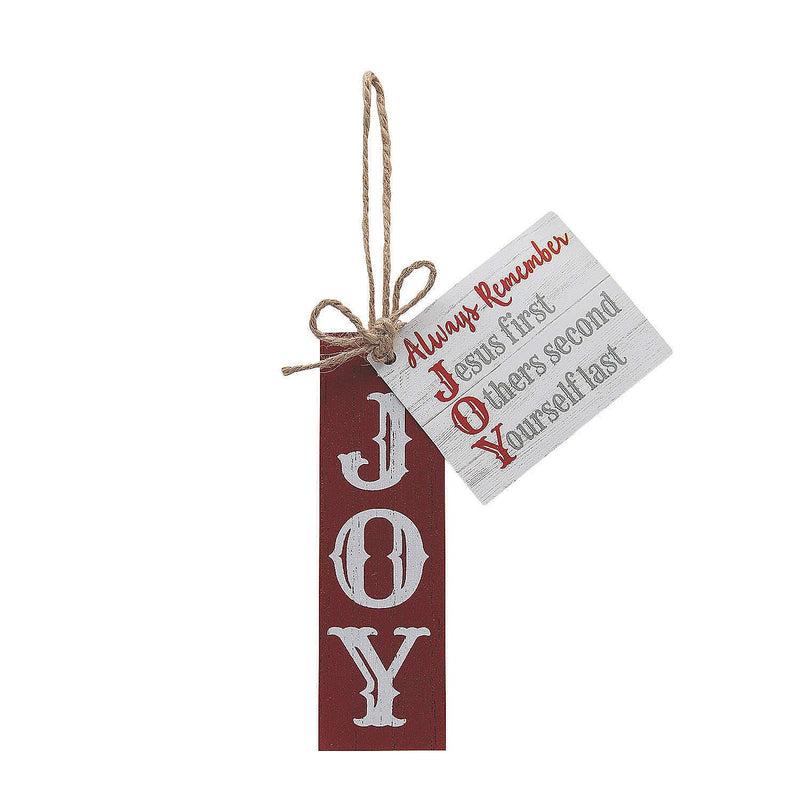 Joy Christmas Ornaments with Card - Home Decor - 12 Pieces