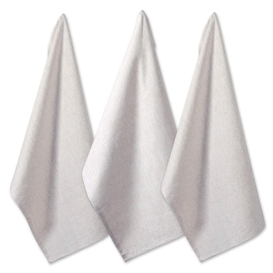 DII 100% Cotton Solid Chambray Kitchen Set, Dishtowels, Natural, 3 Piece