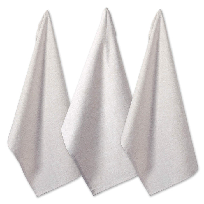DII 100% Cotton Solid Chambray Kitchen Set, Dishtowels, Natural, 3 Piece