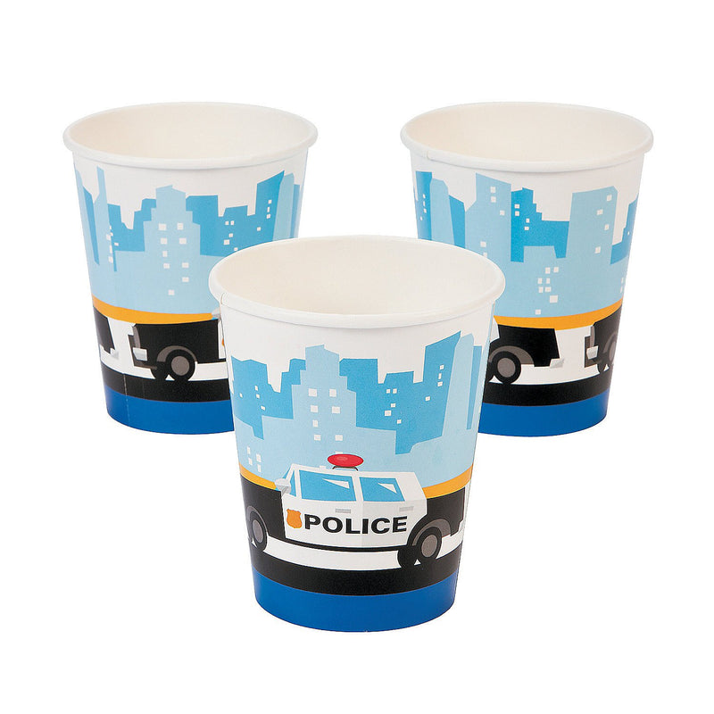 Fun Express - Police Party 9oz Cups for Birthday - Party Supplies - Print Tableware - Print Cups - Birthday - 8 Pieces