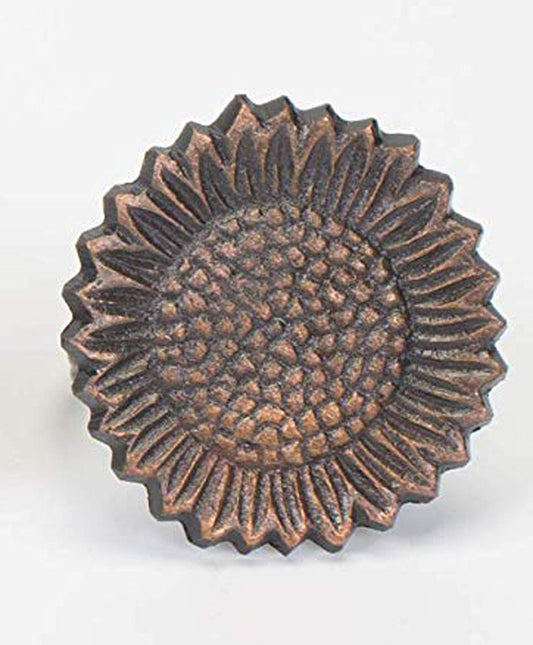 Design Imports Rustic Sunflowers Table Linens, Cast Brass Napkin Ring, Harvest Sunflower