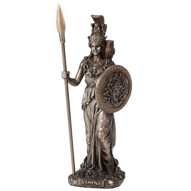 Veronese Design 6 1/2 Athena The Greek Goddess of Wisdom Resin Sculpture Cold Cast Bronze Finish