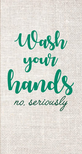 Boston International IHR 3-Ply Paper Napkins, 16-Count Guest Size, Wash Your Hands