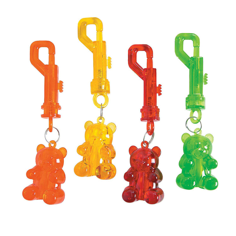 Gummy Bear Shaped Key Chain Clips - Set of 12 - Party Favor and Apparel Accessories