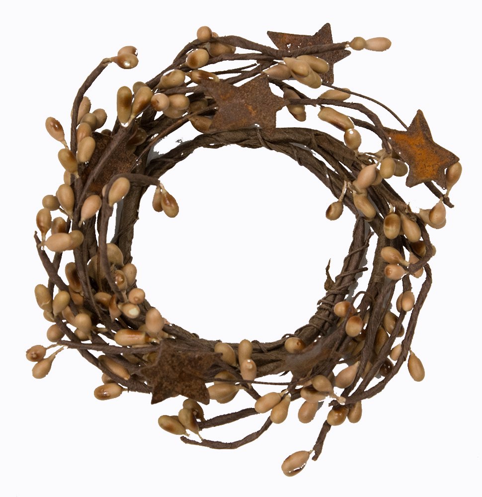 CWI Gifts Pip Ring with Rusty Stars, 6-Inch, Tea Stain