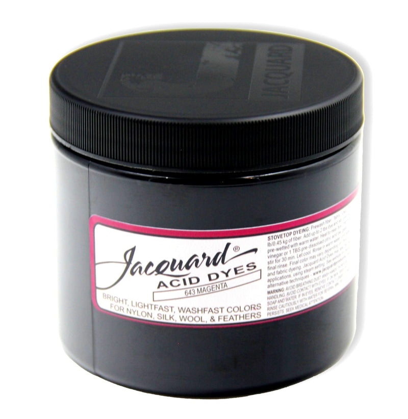 Jacquard Acid Dye - Magenta - 8 Oz Net Wt - Acid Dye for Wool - Silk - Feathers - and Nylons - Brilliant Colorfast and Highly Concentrated